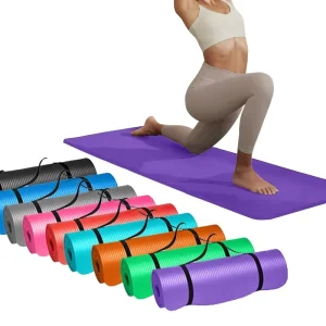 NBR 6mm Durable Yoga Mat for Pilates Home Use Waterproof Non Slip Eco Friendly Foldable Carrying Bag 185cm