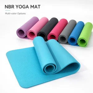 NBR Yoga Mat Thick 8mm Workout Mat with Nylon Strap Exercise Mat for Pilates Stretching Easy Clean