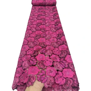 NI.AI Color New Design Guipure Lace Fabric Embroidered Flowers Cord Lace Fabric Rope for Wedding Clothes Parties Dress Materials