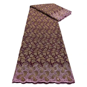 NI.AI High Quality Swiss Voile Lace African Lace Fabric Nigerian Cotton Fabric Tulle Swiss Voile Lace with Stones