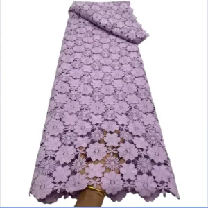 NI.AI New Design Africa Guipure Cord Lace Fabric Water Soluble Embroidery African Floral Pattern Lace Fabric for Wedding