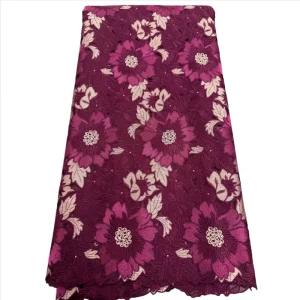NI.AI New Design Cord Edge Swiss Voile Lace Embroidered Cotton Applique Lace Fabric for African Women Wedding Dresses