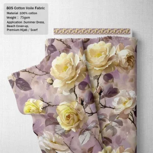 NO MOQ Custom 100% Cotton Voile Fabric Cotton Print Fabric Cotton Poplin Voile Fabric for Headscarf summer Dress