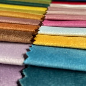 NO MOQ Factory Upholstery 100% Polyester Holland Velvet Sofa Fabric Home Textile High Upholstery Material Plain Spot