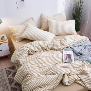Nantong Suyi MUJI Xichuan Bare sleep Essentials 100% Cotton Four piece Set Dyed Knitted Abrasion Resistant Fabric