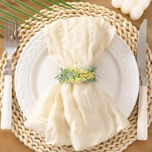 Napkins Rustic Boho Cheesecloth Napkins Ivory for Wedding Decoration