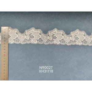 Narrow Stripe Embroidered Transparent Knitted 100% Polyester Textile Custom Weight Dancewear Apparel Home Girls