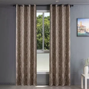 National Style Jacquard Curtains Grommet Finished Curtains for Living Room Bedroom Hotel