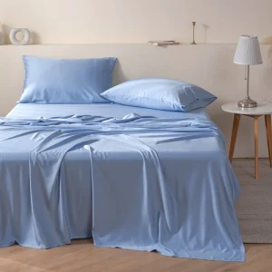 Natural 100% Bamboo Bedding Sets Customized Solid Colors Luxury Flat Sheet