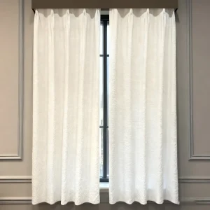Natural 230GSM Polyester Woven Jacquard Flame Retardant Insulated Balloon Curtains & Valances for Bedroom & Living Room