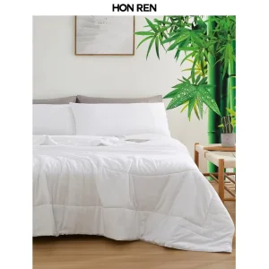 Natural Bamboo Viscose Comforter Sets Queen Size 3 Pieces Soft Breathable Bamboo Quilt with Matching Pillowcases for All Season