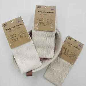 Natural Eco-Friendly Cotton Ramie Body Back Scrubber Exfoliator Loofah Sponge Japanese Soft Exfoliating Washcloth Towel