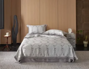 Natural Eco-friendly Ultra-soft Modern Grade Quilt Set Class Digital Printed Hollow-out Summer Four-Piece Luxury 100% Bedding