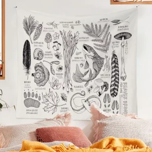 Natural Forest Decoration Background Wall Art Hanging Tapestry INS Style Tarot Card Wallpaper for Bedroom & Living Room