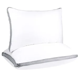Natural Goose Down Feather White Pillow Inserts 100% Egyptian Cotton Fabric Cover Bed Pillows