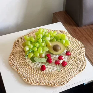 Natural Handwoven Bohemian Eco Friendly Rattan Placemats Dining Table Mat Charger Plates Kitchen Restaurant Wedding Home Decor