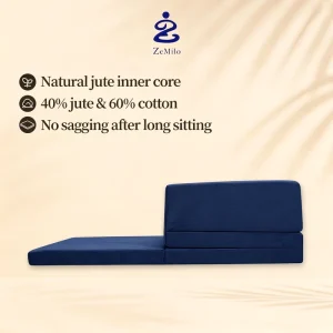 Natural Hemp Cotton Foldable Multi Purpose Meditation Seat Pad with Easy Carry Portable Design