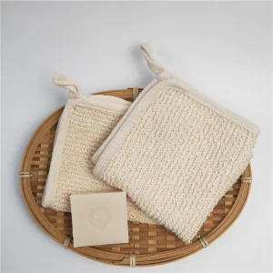 Natural Hemp Exfoliating Face Body Wash Cloths Towel Soft Sisal Bath Cloth Exfoliating Hemp Scrub Cloth