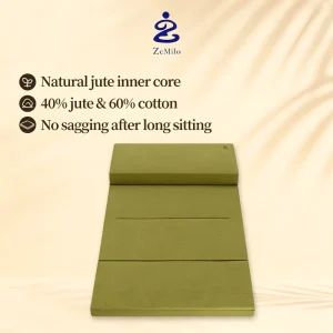 Natural Linen Cotton Foldable Multi Purpose Floor Meditation Cushions with Glue Free Formaldehyde Free Core