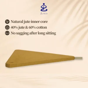 Natural Linen Cotton Triangular Geometry Meditation Cushion Set Organic with Easy Carry Portable Design for Deep