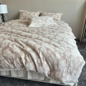 Natural Linen and Cotton Blend Home Bedding 4 Piece Set Soft Breathable Moisture Wicking Suitable for All Seasons Duvet Cover