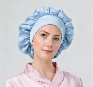 Natural Mulberry Sleeping Bonnet Silk Satin Custom Bonnets Silk with Melt Band Tie Satin Silk Bonnet Hair Care with Custom Box