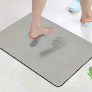 Natural Rubber Modern Bath Mat Non Slip Super Absorbent Thick Washable Stain Resistant Solid Color Home & Hotel Use