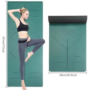Natural Rubber PU Yoga Mat Extra Thick Wide Double Sided Non Slip Shock Absorbing Exercise Mat for Fitness Dance Men Women
