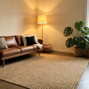 Natural Tiger Eye Weave Jute Rug Eco Friendly Hand Woven Large Area Rug for Living Room Bedroom Custom Size