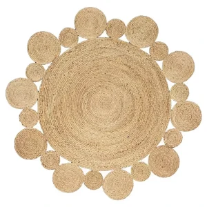 Natural Water Hyacinth Mat Circle Round Water Hyacinth Floor Mat Straw Carpet Rug