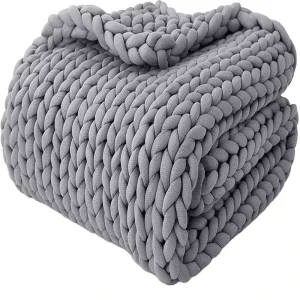Nature Chunky Thick Knit Blankets Organic Cotton Knitted Weighted Blanket