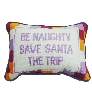 Naughty Save Santy Trip Embroidery Throw Cushion Cover Home Decorative Customization Luxury Hotel Character
