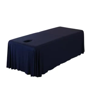 Navy Blue Massage Table Cover Bed Skirt for SPA Beauty Salon Linen Bedspread Sheet Stain and Wrinkle Resistant Machine Washable