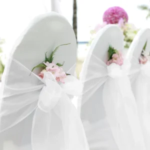 Navy Blue pink White Banquet Chair Bows Ribbon Tie Back Sashes for Wedding Events Party Decoration Chair Covers