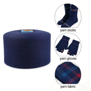 Ne0.5s 32s Bright Blue Regenerated Open end Cotton Polyester Blended Yarn Abrasion Resistant Anti Pilling Yarn