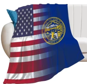 Nebraska State Us Flag Personalized Custom Flag Fashion Flannel Sofa Blanket Household Blanket for All Seasons