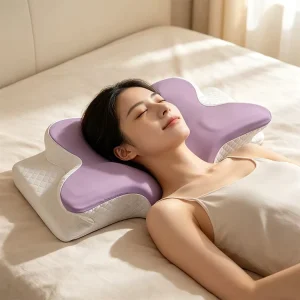 Neck Pain Relief Butterfly Pillow Contour Memory Foam Ergonomic Bed Pillow
