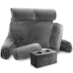 Neck Roll Plush Backrest Double Reading Pillow With Shredded Memory Foam