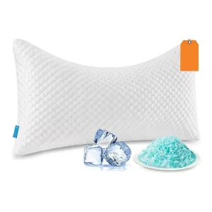 Neck and Shoulder Pain Relief Adjustable Cooling Shredded Memory Foam Pillows Queen Curved Bed Pillow Firm and Soft