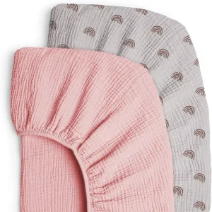 Neutral 100% Organic Cotton Bassinett Crib Sheet Muslin Baby Cot Flat Fitted Crib Sheet Cover Muslin Fitted Crib Sheet