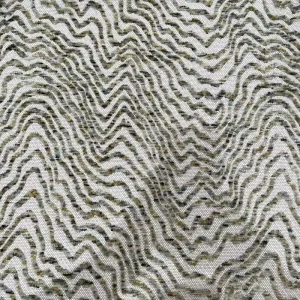 Neutral Heavyweight Chenille Woven Jacquard Fabric Textured Earth-Tone Zigzag for Curtains & Upholstery