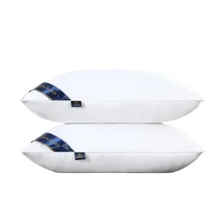 New 5 Star Hotel Comfortable Neck Support Micro Feather Fleece Pillows Ultra Soft with Water Resistant Solid Pattern Bed Pillows