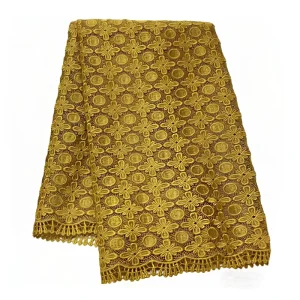 New African Cord Lace Fabric Embroidered Flower Guipure Fabric for Women Dress Wear