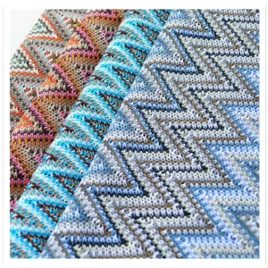 New Arrival 100%Polyester Fashion Clothing Yarn dyed Wavy Pattern Fabric Warp Knitted Yarn dyed Jacquard Fabric