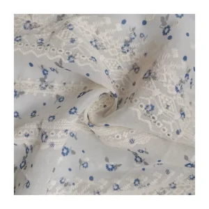 New Arrival Cotton Polyester Mixing Process Printing and Wide Stripe Embroidered Pattern Embroidery Fabric for Textile