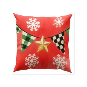 New Arrival High Quality Linen or Short Plush Xmas Gift Custom Square Geometric Design Home & Hotel Use Throw Pillow