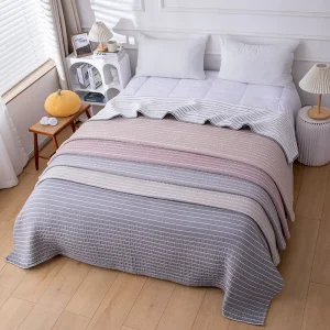 New Arrival Korean Woven Flannel Lined Embroidered Throw Blanket Cotton Polyester Warm Custom Pattern for Winter Bedroom
