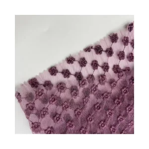 New Arrival Purple Luxury Embroidery Fabric Net Mesh Embroidery Lace Fabric for Dress