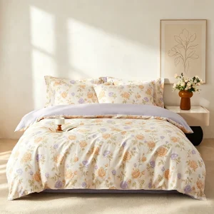 New Arrival Shipped Quickly Floral 100% Cotton 4Pcs Bedding Set Duvet Cover Flat Sheet & Pillowcases Suitable for Bedroom