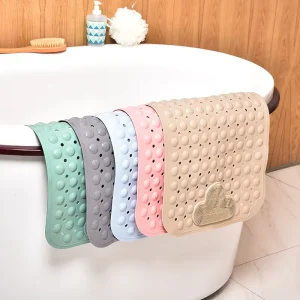 New Arrival Solid Pattern Non Slip Bathroom Shower Mat Waterproof TPE with Quick Drying Drain Bath Mats